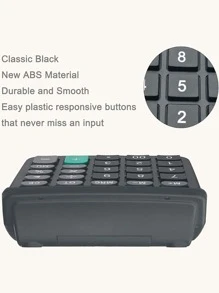 1pc Plastic Electronic Calculator - Black - View 4