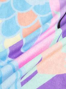 Young Girl Cartoon Graphic Hooded Cover Up - Baby Pink - View 4