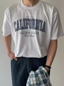 DAZY Men Cotton Letter Graphic Tee - White - View 6