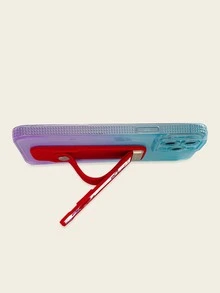 Butterfly Print Push Pull Phone Holder - Red - View 3