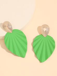 Bông tai thả hai tông màu - màu xanh lá - Xem 2