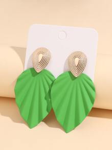 Bông tai thả hai tông màu - màu xanh lá - Xem 4