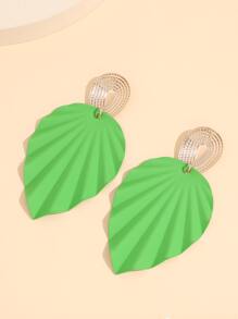 Bông tai thả hai tông màu - màu xanh lá - Xem 5