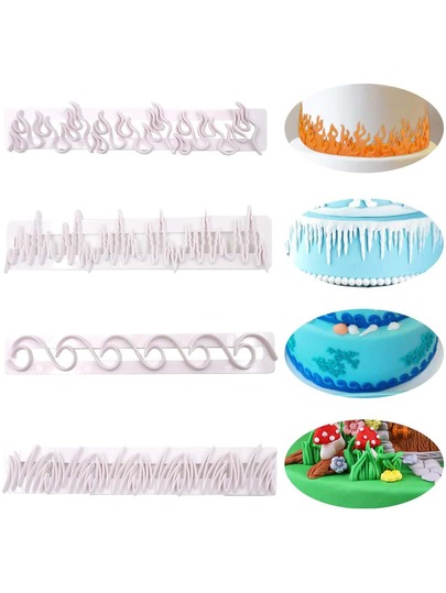 4 sztuki w kształcie kwiatów i trawy, koronkowa mata, koronkowa forma do dekoracji, silikonowa podkładka z koronki cukrowej, narzędzia do dekorowania ciasta, narzędzia do pieczenia