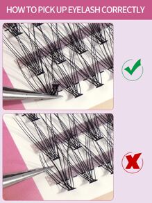 1box Mermaid Tail Individual Eyelashes - Black - View 3