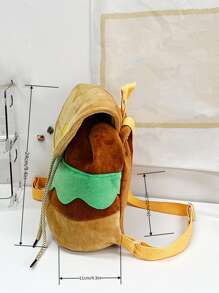 漢堡包設計水桶包書包，適合畢業生、青少年女孩、新生、大二、大三、大學、大學和高中，非常適合戶外、旅行和返校 - 彩色 - 查看 4