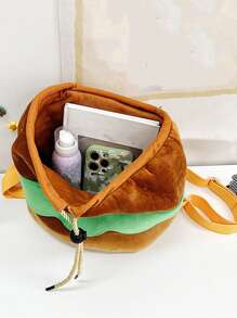 漢堡包設計水桶包書包，適合畢業生、青少年女孩、新生、大二、大三、大學、大學和高中，非常適合戶外、旅行和返校 - 彩色 - 查看 5