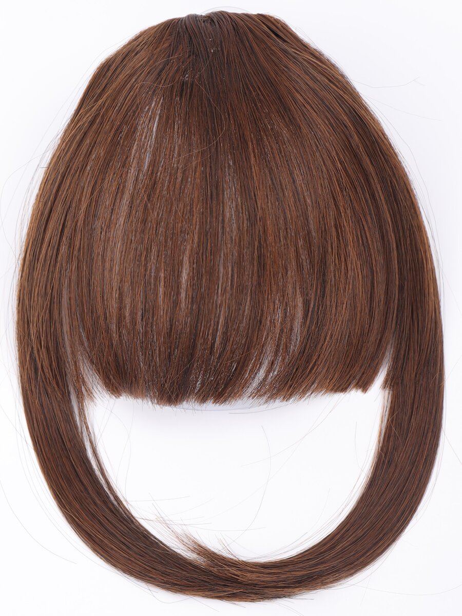 Short Straight Synthetic Hair Bangs With Sideburns - Light Brown - View 1