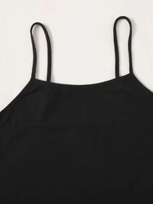 SHEIN EZwear Conjunto Top súper corto con estampado de tinta & Vestido de tirantes unicolor - Multicolor - Ver 5