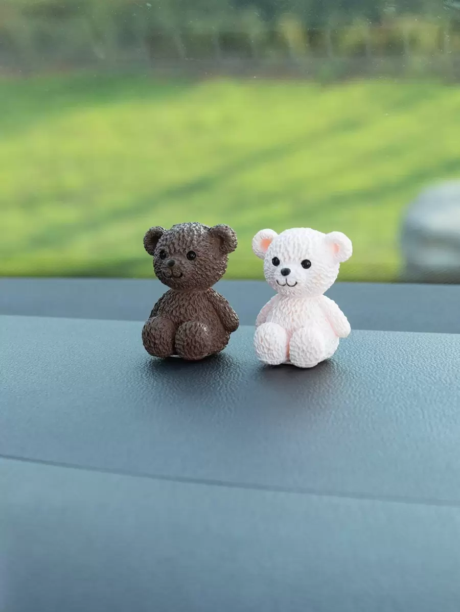2pcs Cartoon Bear Design Car Ornament - Multicolor - View 1