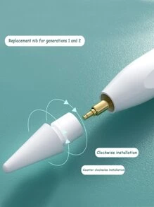 2 đầu bút thay thế tương thích với Apple Pencil - trắng - Xem 7