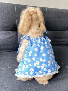 Daisy Print Pet Dress - Multicolor - View 1