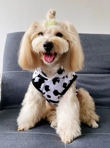 Cow Print Pet Tank - Black and White - View 6