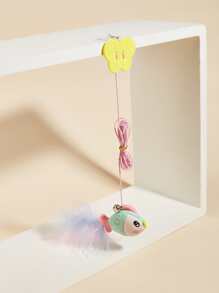 1 Pièce Jouet Pour Chat Avec Plumes De Dinde Et Corde Élastique Pour Jeu Interactif Sur La Porte