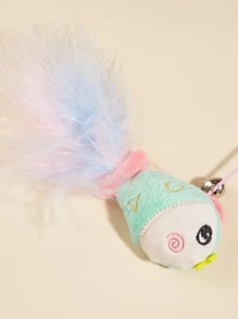 1 Pièce Jouet Pour Chat Avec Plumes De Dinde Et Corde Élastique Pour Jeu Interactif Sur La Porte