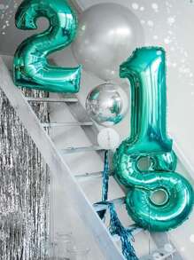 1pc Number Shaped Balloon - Mint Blue - View 3