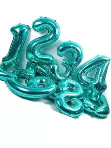 1pc Number Shaped Balloon - Mint Blue - View 1