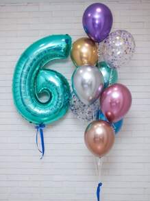 1pc Number Shaped Balloon - Mint Blue - View 4
