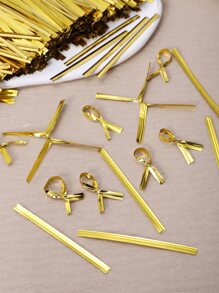 800pcs ABS Gift Wrapping Twist Tie, Gold Sealing Tie For Packaging Bag - Gold - View 3