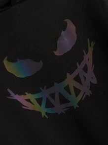 GENTILAND Men Cartoon Graphic Drawstring Hoodie - Black - View 3