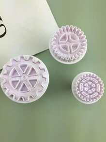 3 piezas Molde de galleta engranaje - Blanco - Ver 3