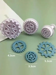 3 piezas Molde de galleta engranaje - Blanco - Ver 4
