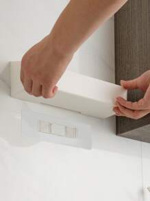 1pc Plain Wall Mounted Storage Rack, White Storage Box For Household