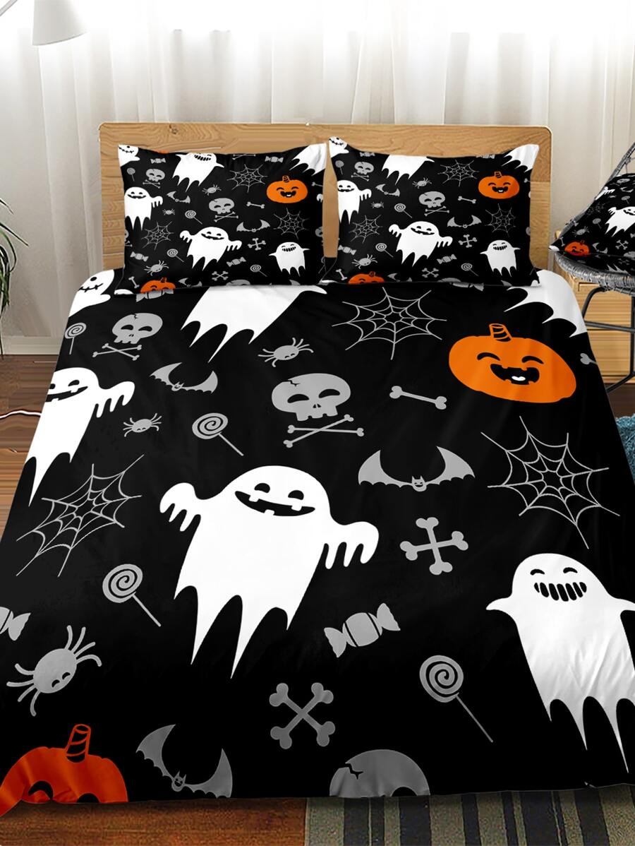 Set colcha sin relleno con patrón de Halloween - Multicolor - Ver 1