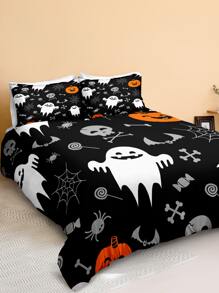 Set colcha sin relleno con patrón de Halloween - Multicolor - Ver 5
