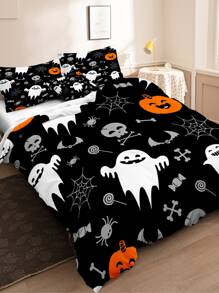 Set colcha sin relleno con patrón de Halloween - Multicolor - Ver 2