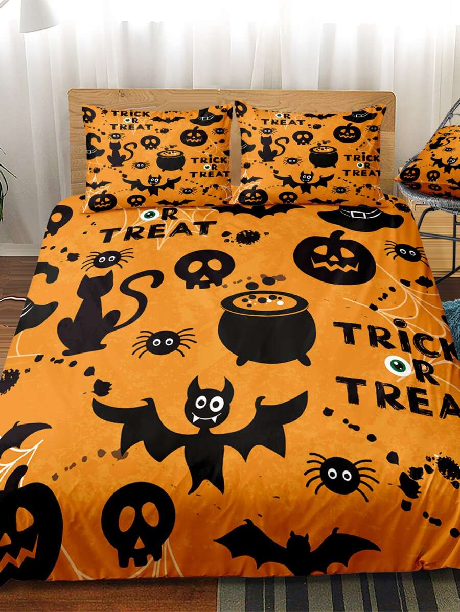 Set colcha sin relleno con patrón de Halloween - Multicolor - Ver 1
