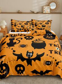 Set colcha sin relleno con patrón de Halloween - Multicolor - Ver 6