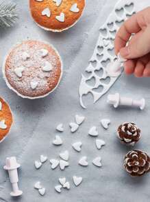 12 piezas Cortador para galletas con corazón & en forma de estrella - Blanco - Ver 4