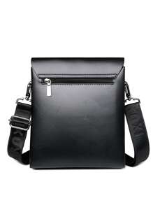 saroxi 1 Stück Herren Schulter Umhängetasche, Mini Messenger Tasche mit Seitentasche, multifunktionale PU Leder Lässige Aktentasche, simpler Stil Schwarz oder Braun, geeignet als Geschenk für Freund, einfarbig