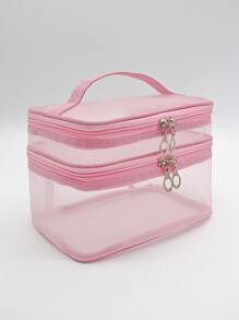 Simple And Fashionable Cosmetic Bag Double Layer Storage Bag