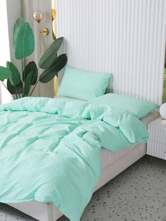 Plain Textured Duvet Cover Set Without Filler