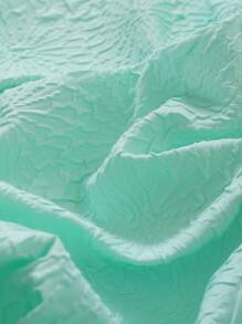 Plain Textured Duvet Cover Set Without Filler - Green - View 6