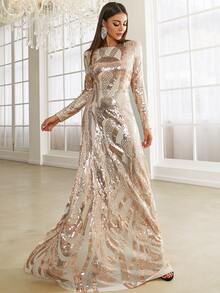 Missord Sequin Decor Prom Dress