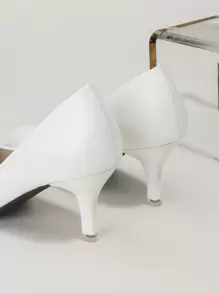 Femme Élégant Unicolore Chaussures À Talons Hauts Avec À Bout Pointu Et Mince Chaussures À Talons Hauts , Blanc
