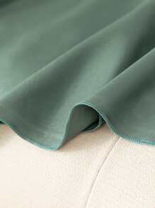 花卉印花蕾丝细节系带缎面睡衣套装/睡衣套装 - 青碧色 - 查看 5