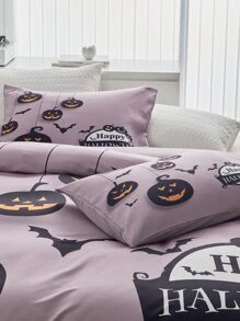 Halloween Print Duvet Cover Set Without Filler - Multicolor - View 3