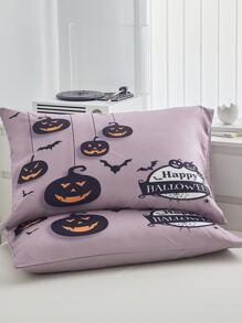 Halloween Print Duvet Cover Set Without Filler - Multicolor - View 4