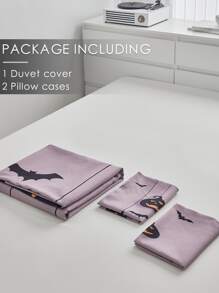Halloween Print Duvet Cover Set Without Filler - Multicolor - View 5