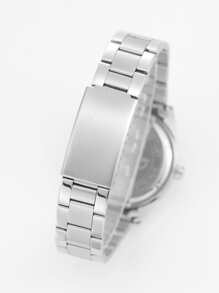 Men Round Pointer Date Quartz Watch - Silver - View 4