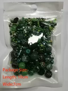 42 克/包 绿色玻璃珠组合 DIY 珠宝制作套件 适用于项链、手链、女士配饰 - 綠色 - 查看 3