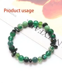 42 克/包 绿色玻璃珠组合 DIY 珠宝制作套件 适用于项链、手链、女士配饰 - 綠色 - 查看 7