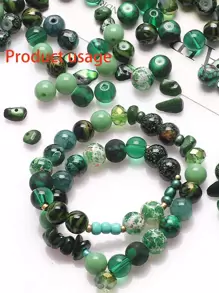 42 克/包 绿色玻璃珠组合 DIY 珠宝制作套件 适用于项链、手链、女士配饰 - 綠色 - 查看 8