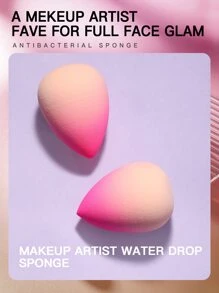 2pcs Ombre Waterdrop Design Makeup Sponge - Multicolor - View 5