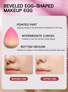 2pcs Ombre Waterdrop Design Makeup Sponge - Multicolor - View 6