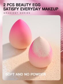 2pcs Ombre Waterdrop Design Makeup Sponge - Multicolor - View 8